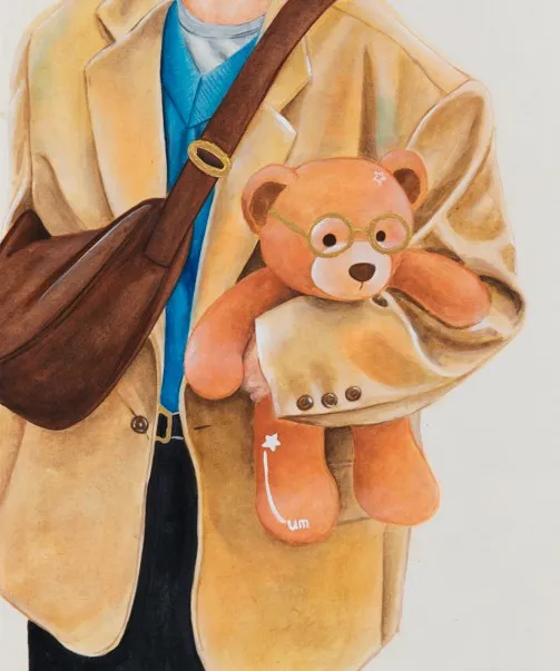 김기영, 〈What I carry #1〉, 장지에혼합채색, 37.9x45.5cm, ₩640,000