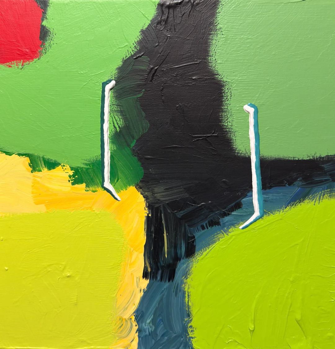 등작, 〈어둠속에 이슬이 맺히니 1〉, acrylic on canvas, 37.9x37.9cm, ₩1,360,000