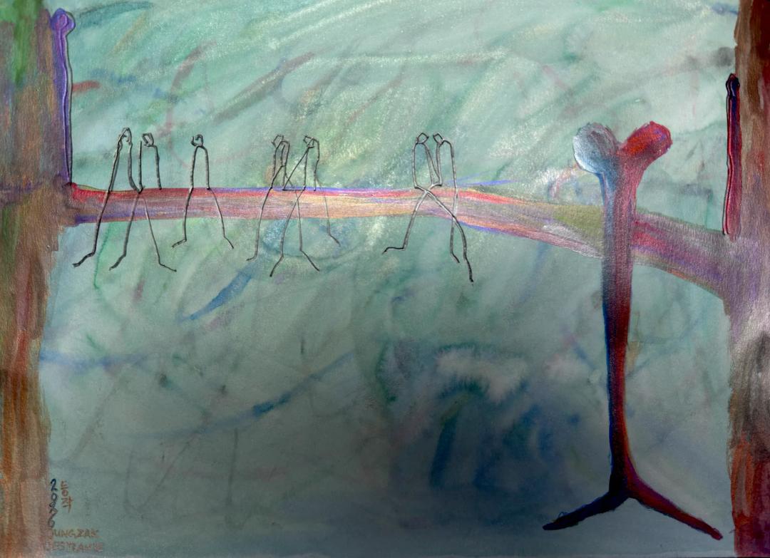 등작, 〈존재는 함께하니〉, watercolour, pencil on paper, 42x29.7cm, ₩700,000