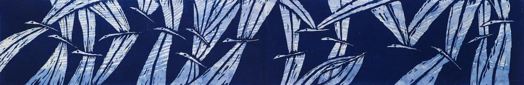 김상구, 〈No 895〉, 한지에 목판화, 180×30cm