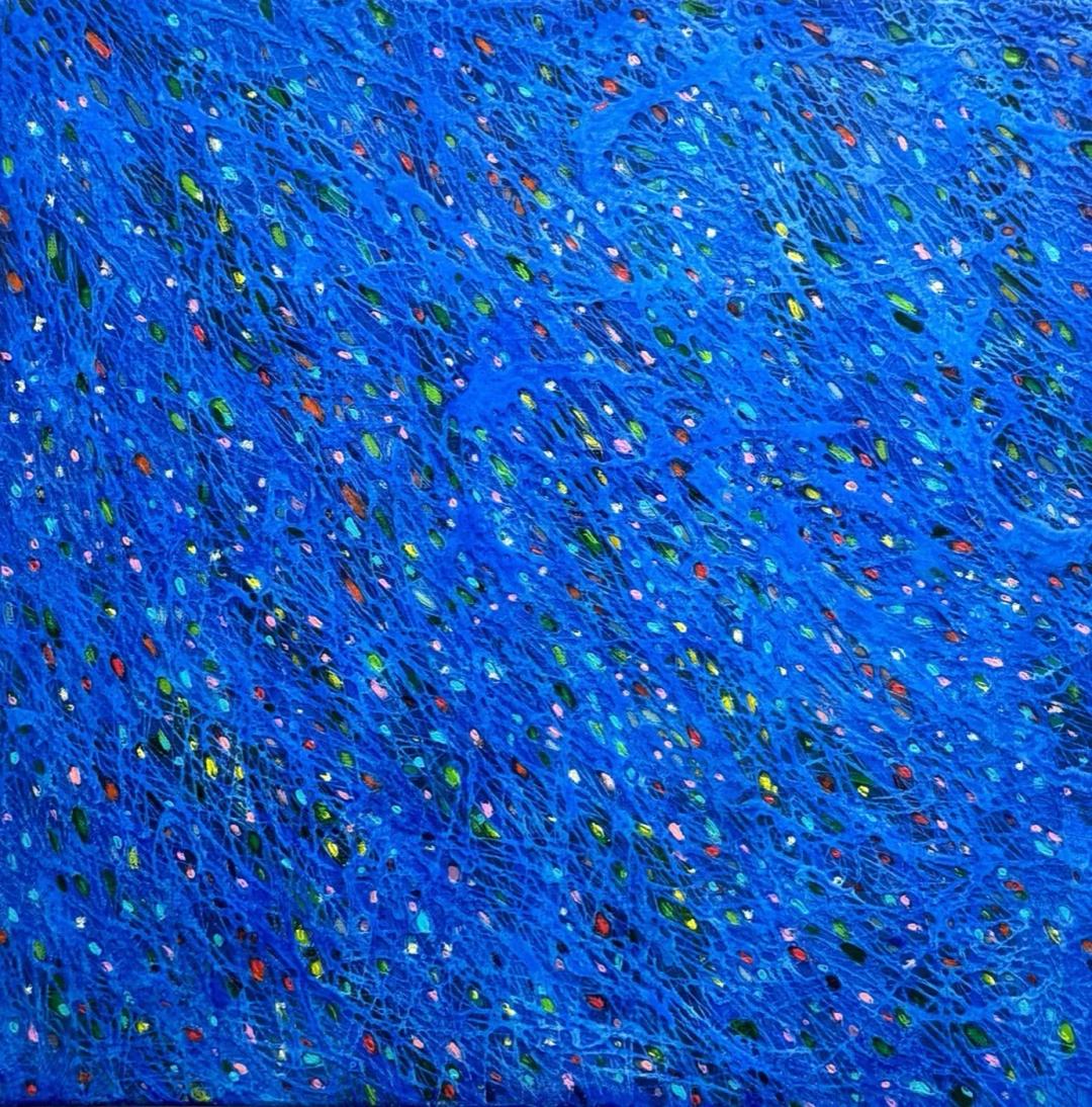 Lee Eun Hwa, Even with the Wind, 2025, acrylic and oil pastel on canvas, 45.5×45.5 cm