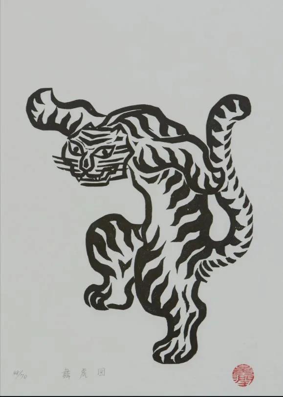 오윤, 〈무호도〉, 1985, (사후판화)목판, 35×25.6cm — 1985년 한 해에 쏟아져 나온 도상의 한 점