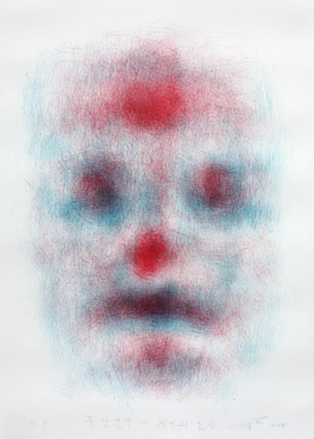 김종환, 〈두상연구-거인의 초상〉, 2018, Lithography, 100x70cm