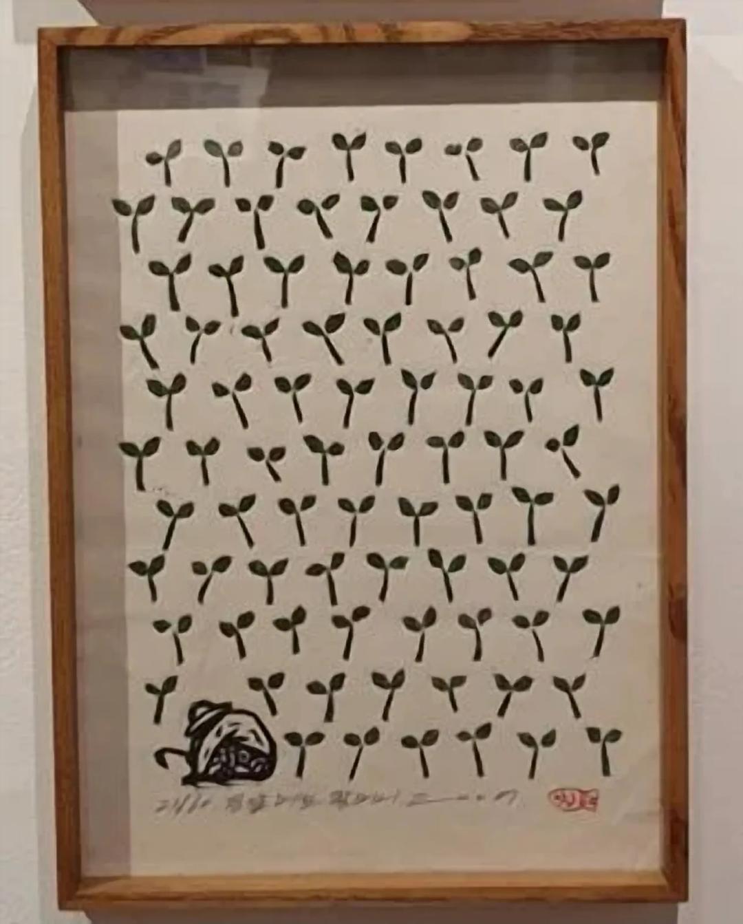 이윤엽, 〈콩밭메는 할머니 2〉, 다색목판, 25x32.5cm, ₩400,000