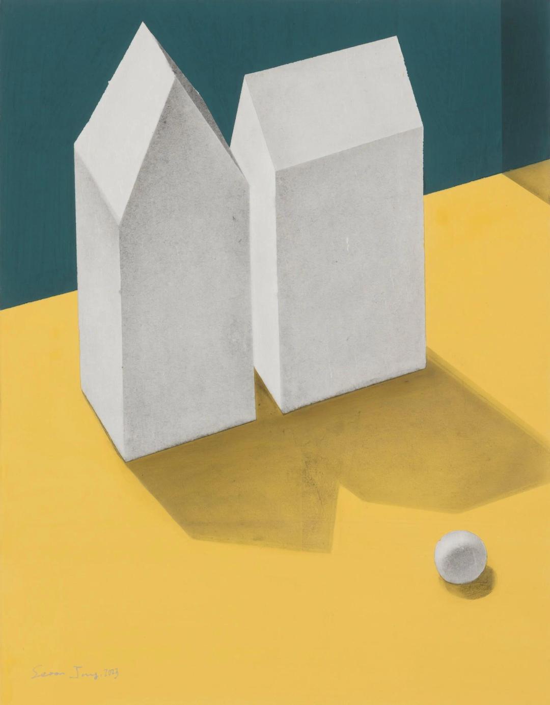정서온, 〈너와 나 사이 #1〉, 장지에 흑연가루·안료, 40x32cm, ₩600,000