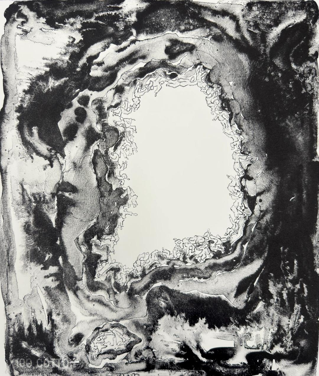 김량원, 〈사람으로 지키는 것들은 결국,〉, Lithography on Tiepolo Paper, 30x35cm — 오윤 40주기 특별 판화전 출품작