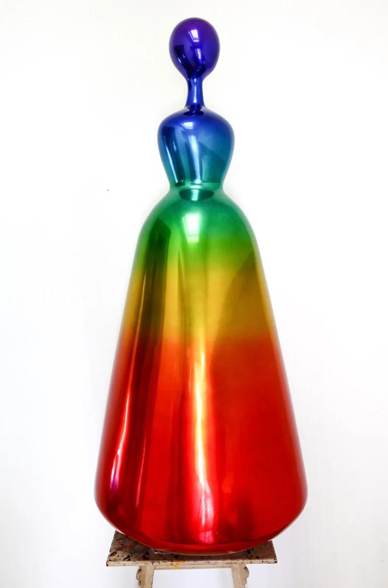 양순열, 〈Ottogi Chrome Rainbow (purple top)〉, 2022, Car paint on resin, 60x60x130cm