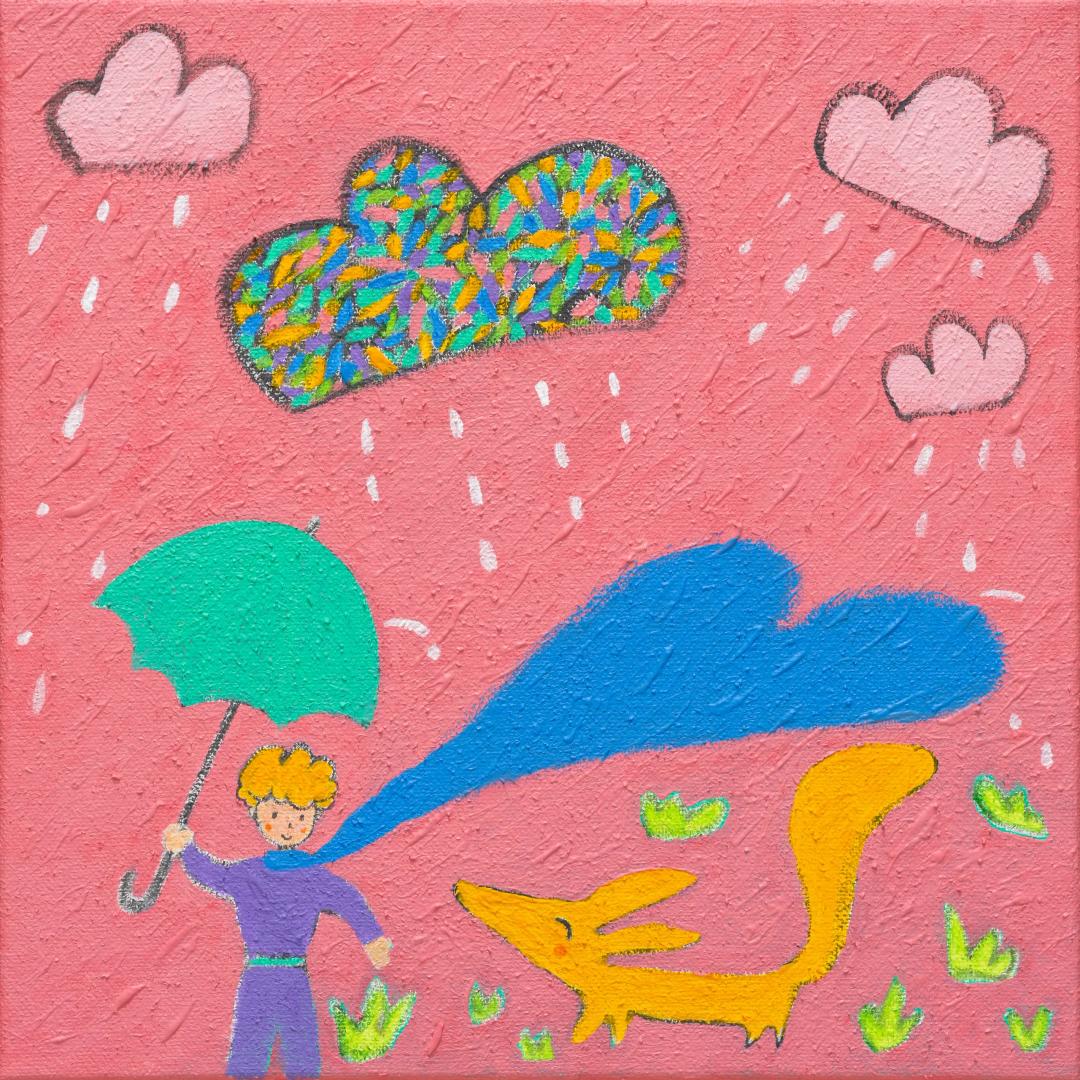 강석태, 〈기분 좋은 날〉, 2023, 캔버스에 아크릴, 45×45cm