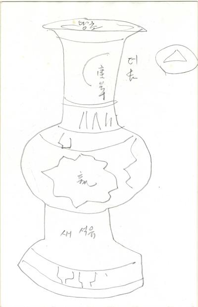 그릇(양면), 종이에 연필 - 박생광