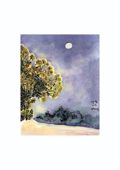 겨울밤                어느 창가에서, Pigment on watercolor texture - 박재동