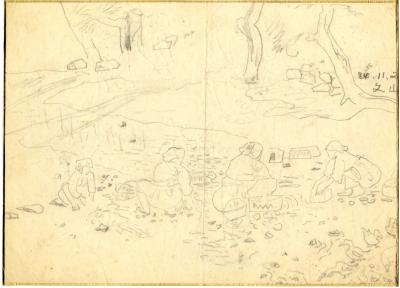 진주 문산, 종이에 연필 1952년11월02일 - 박생광