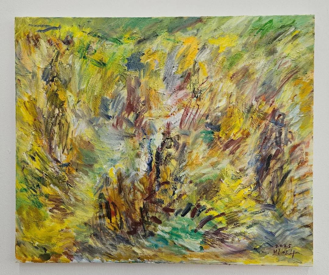 박진화, 〈근처1〉, 유화, 72x60cm, 2025 — 강화 볼음도에서 작업하는 민중미술 화가의 근작