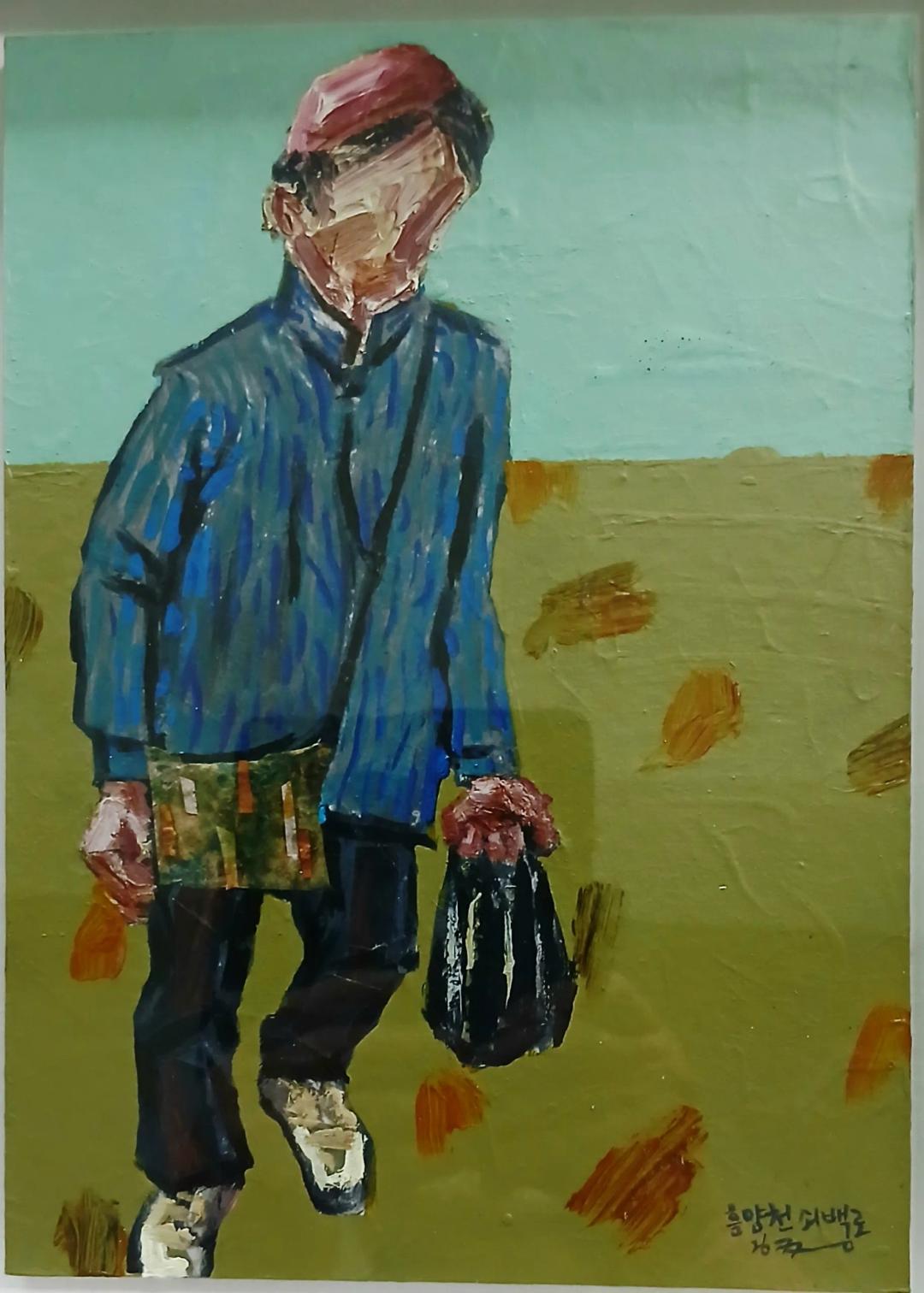 김진열, 〈흥양천 쇠백로〉, 혼합재료, 19.5x27cm, ₩1,000,000