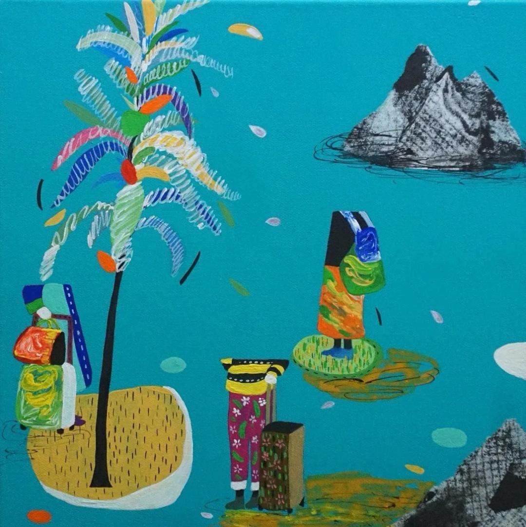 안은경, 〈돌아보다〉, 30x30cm, ₩1,200,000
