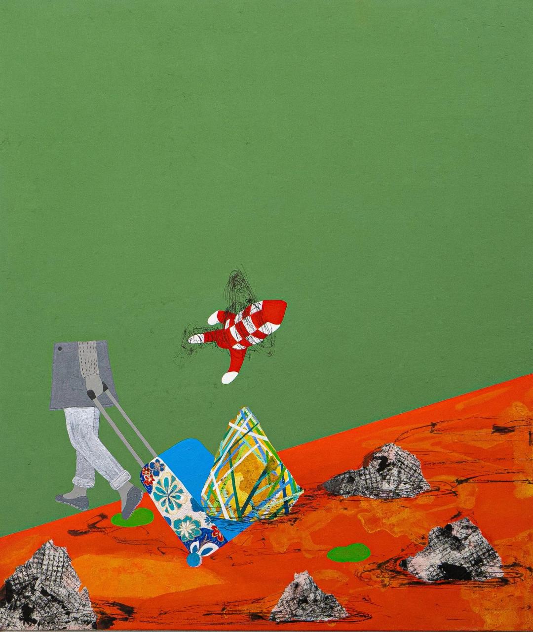 안은경, 〈서툰 여행〉, 장지 혼합재료, 45.5x53cm — 신진 작가의 작업실에서 직접 만나는 한국화