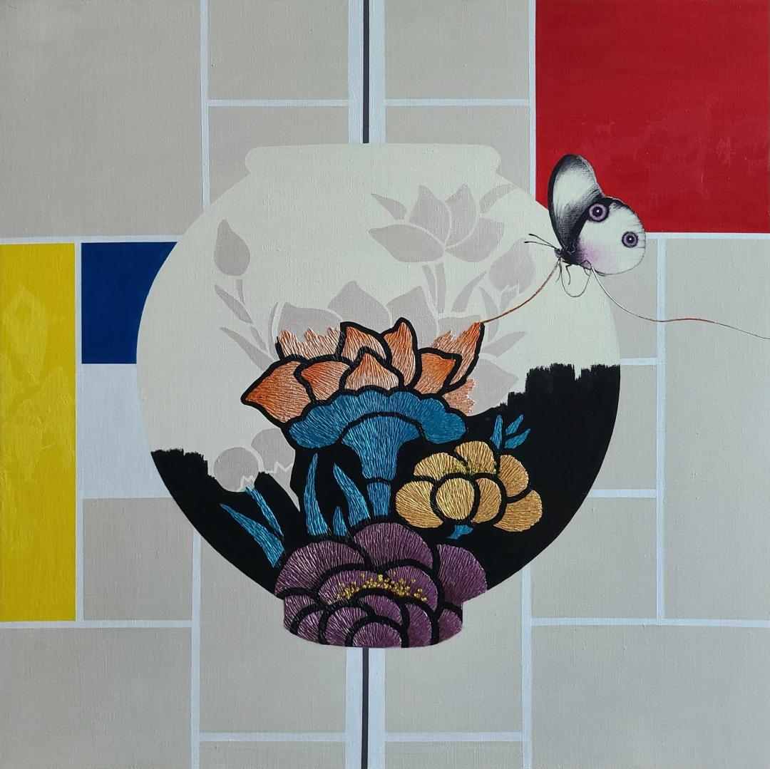Song Gwang-yeon, Butterfly's Dream, 2025, Acrylic on canvas, 72.7x72.7cm