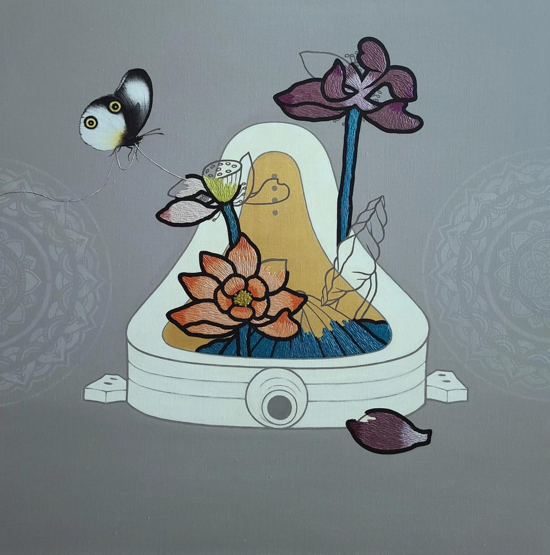Song Gwang-yeon, Butterfly's Dream, 2025, Acrylic on canvas, 72.7x72.7cm