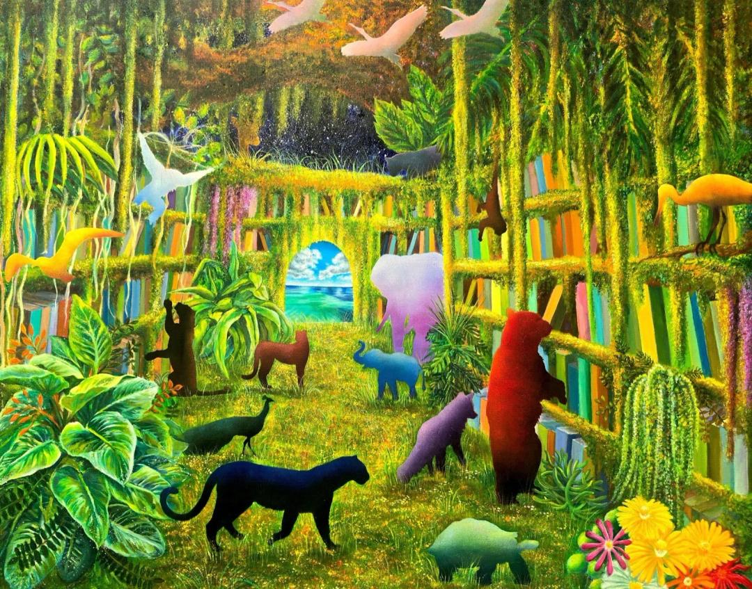 Cheon Jisu, Kabari of the Jungle Library, 2025, oil on canvas, 91×72.5 cm
