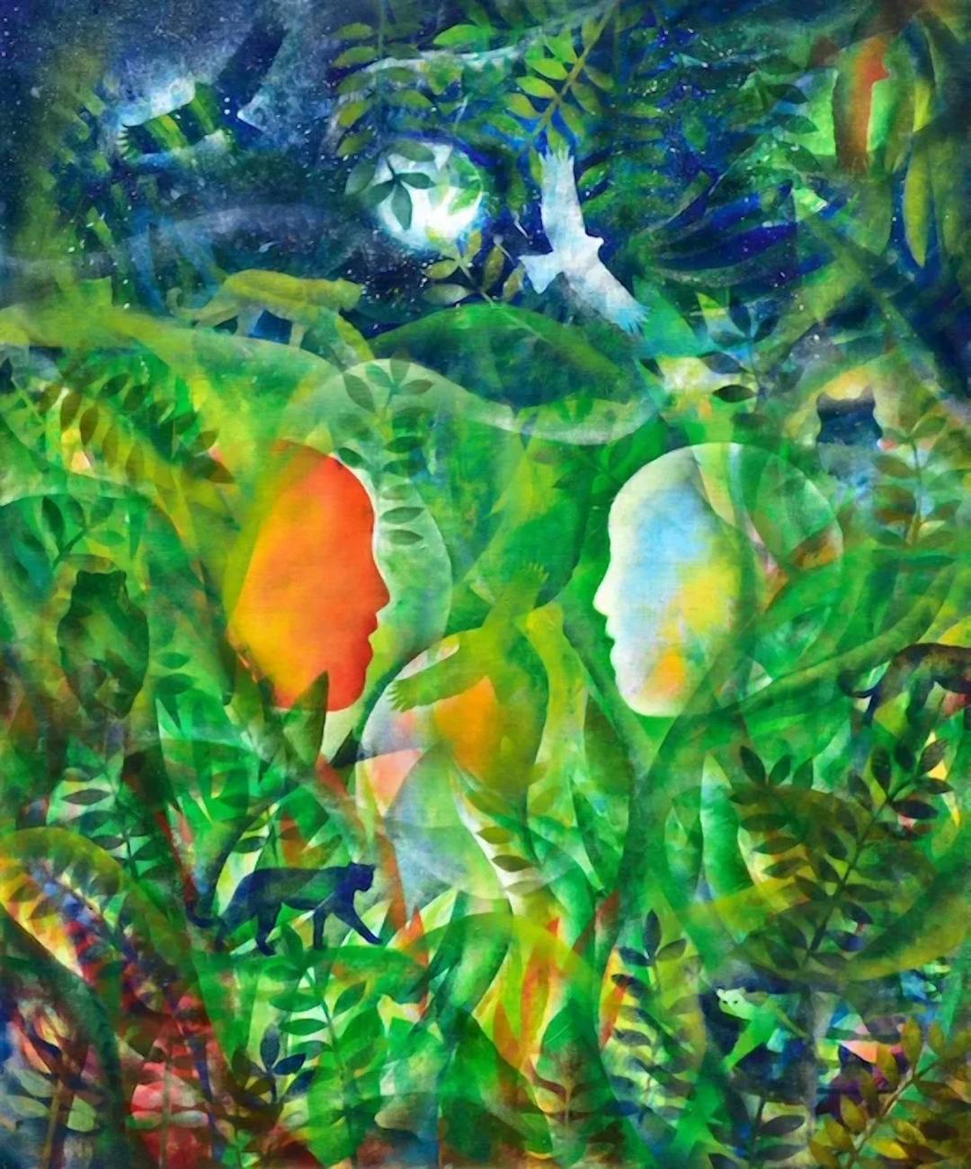 천지수, 〈정글의 대화〉, 2025, Oil on canvas, 73x61cm