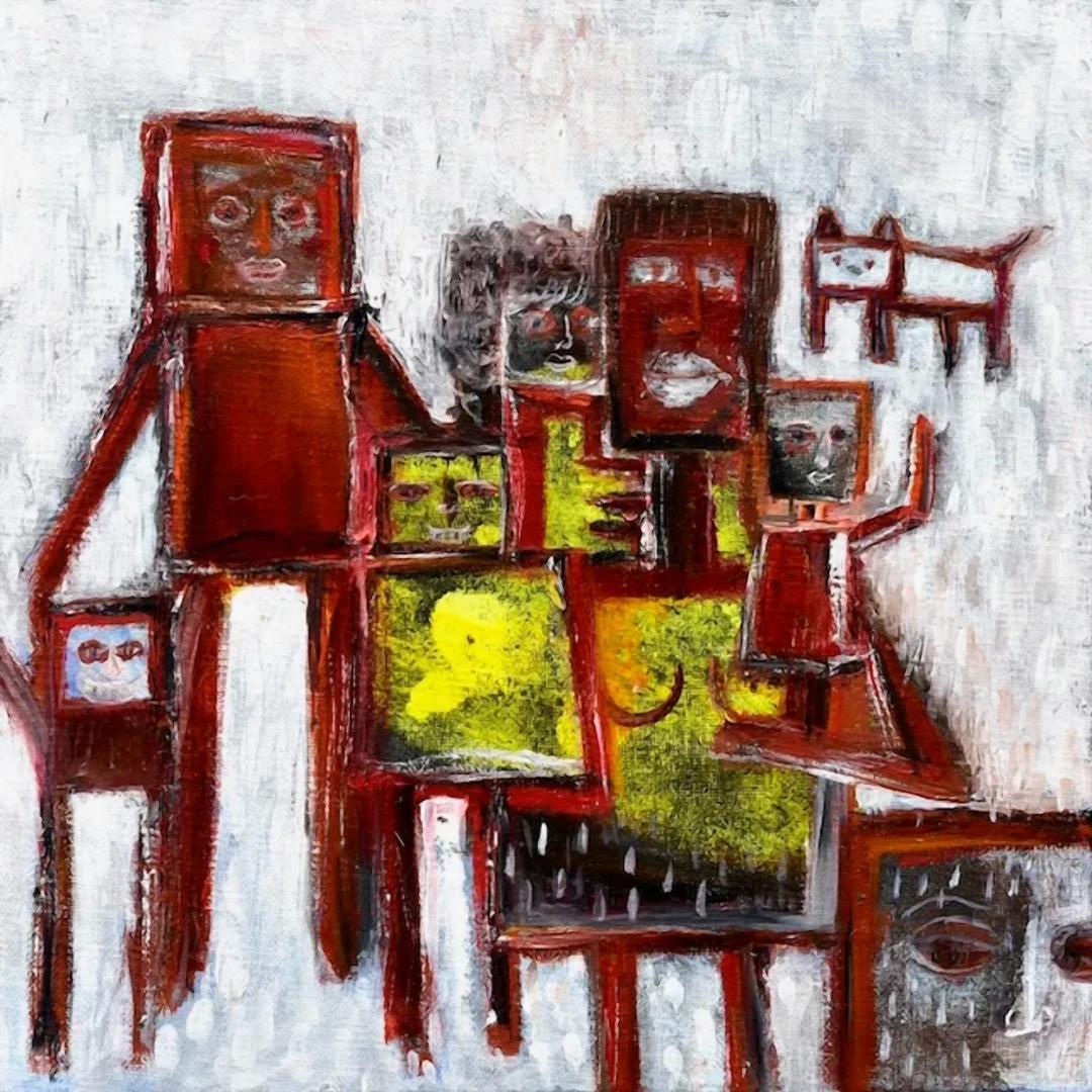 천지수, 〈가족 family〉, 2025, Oil on canvas, 27x27cm (판매됨)