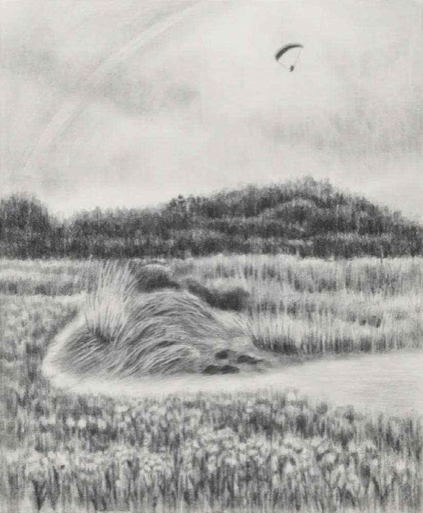 김영서, 〈무지개 사냥꾼〉, 2025, 장지에 연필, 72.7x60.6cm