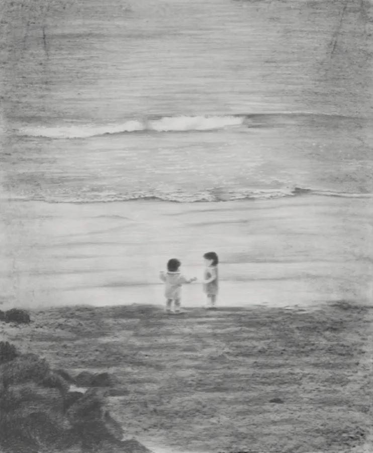 김영서, 〈용감한 바람〉, 2025, 장지에 연필·콘테, 72.7x60.6cm